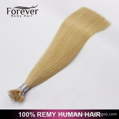 Forever professional halloween wholesale hair extension premium 100 brazilian human remy nano ring hair extension